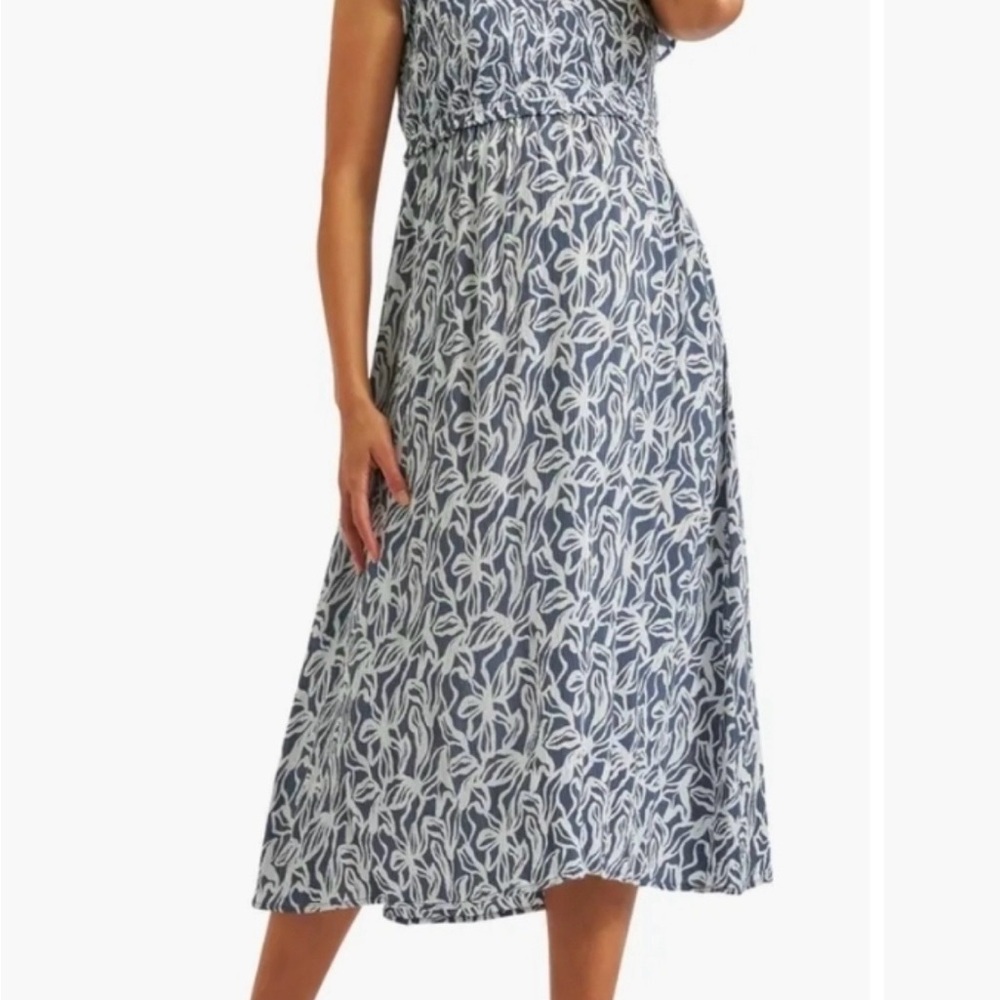 Ripe Maternity Blue and White Printed Midi Dress